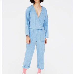 bershka denim jumpsuit